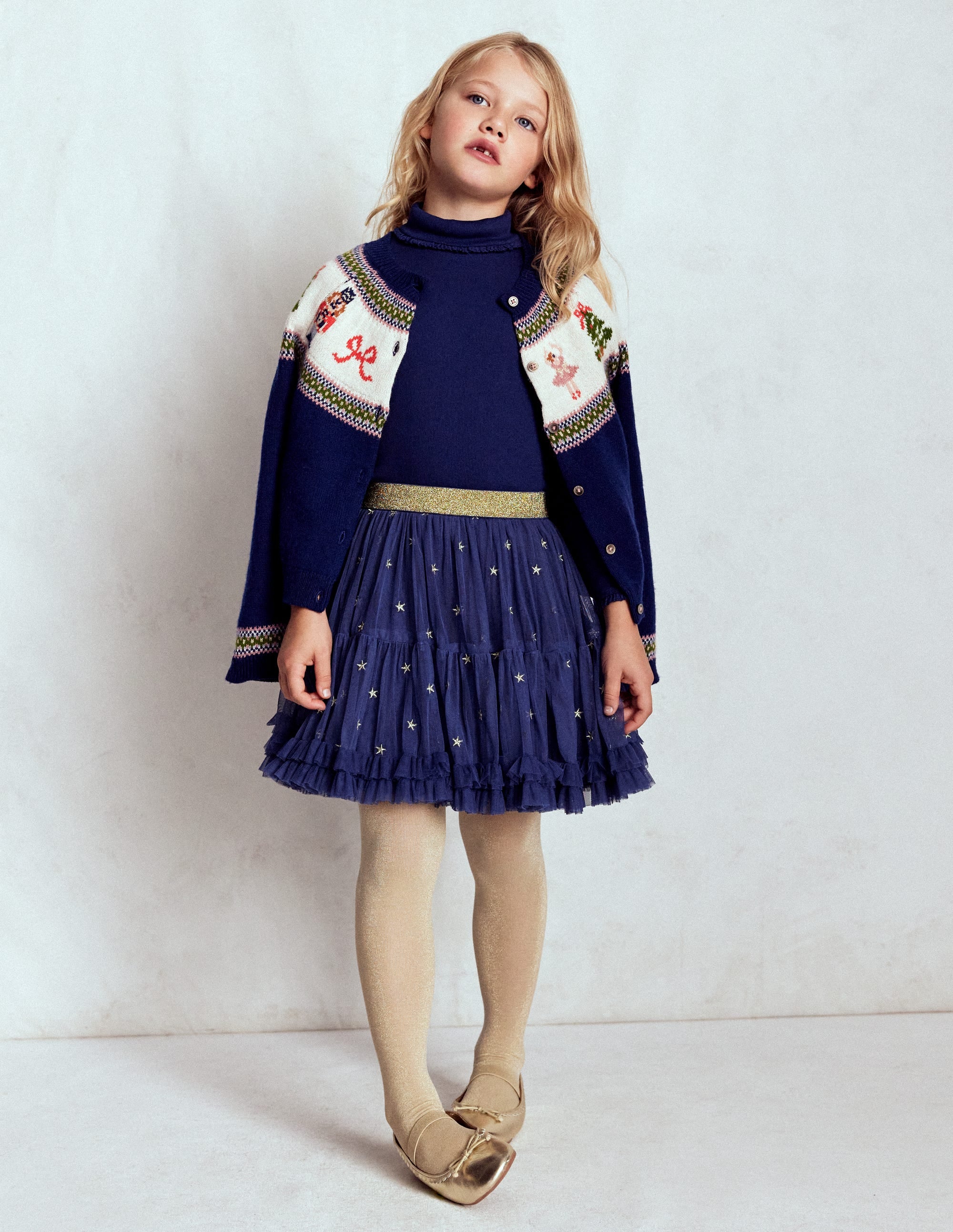 Interest Tulle Skirt-Navy Stars | Boden UK
