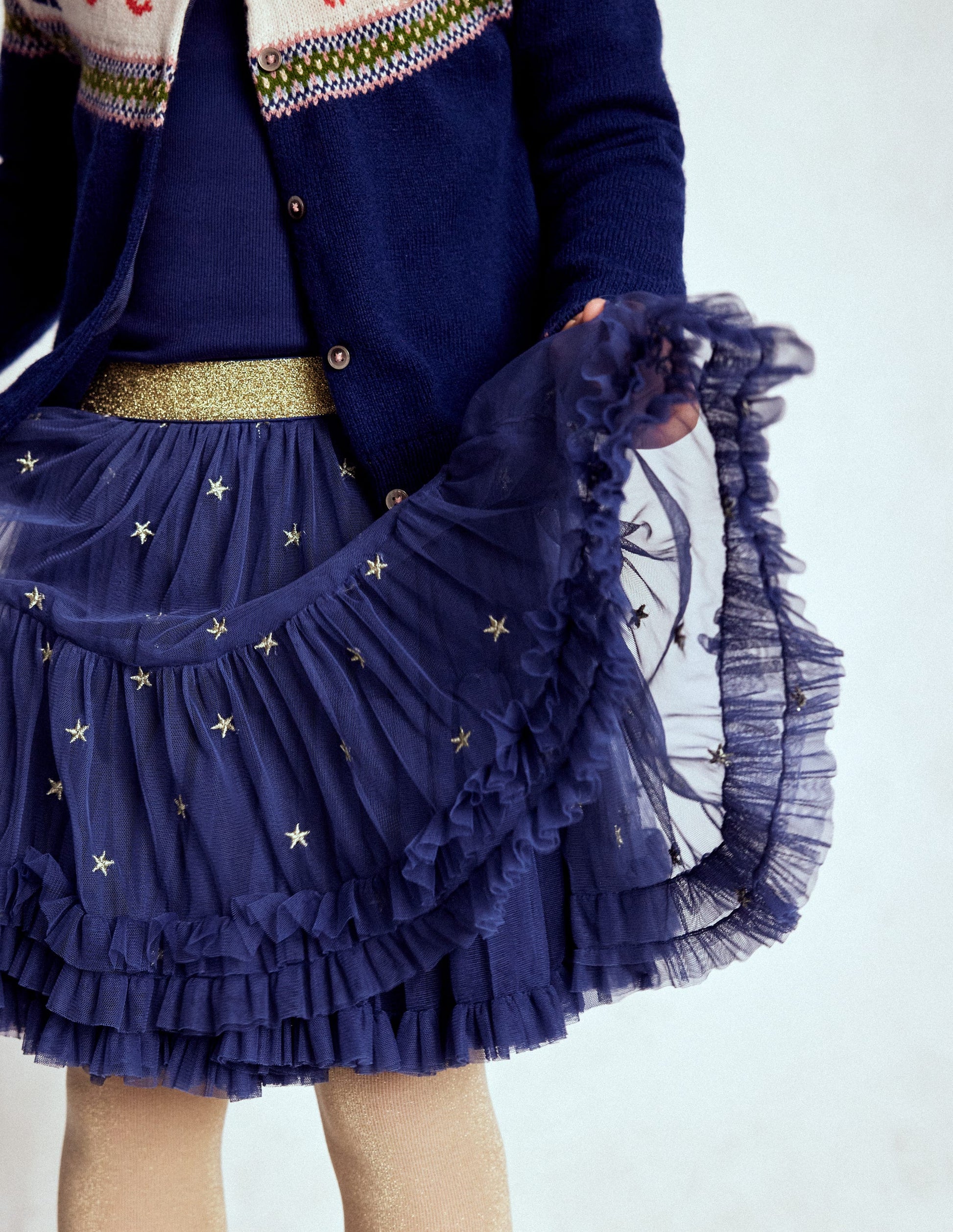 Interest Tulle Skirt-Navy Stars-2