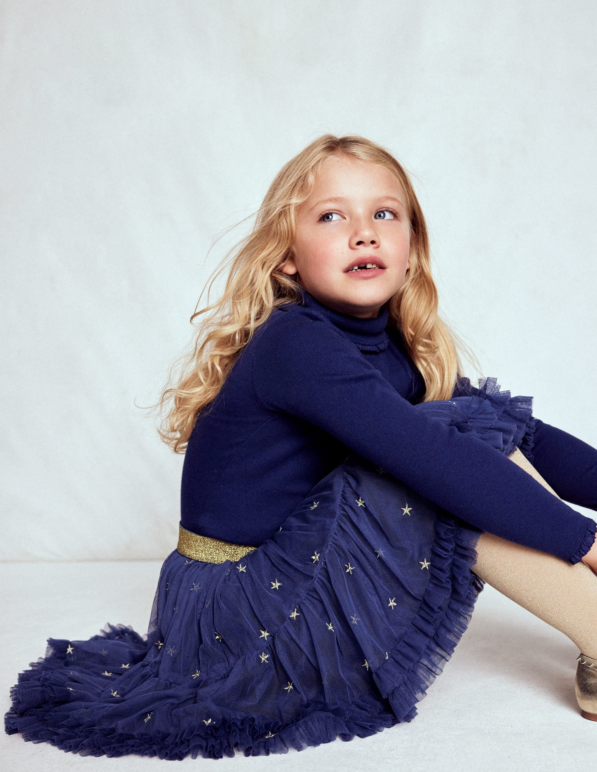 Interest Tulle Skirt-Navy Stars | Boden UK