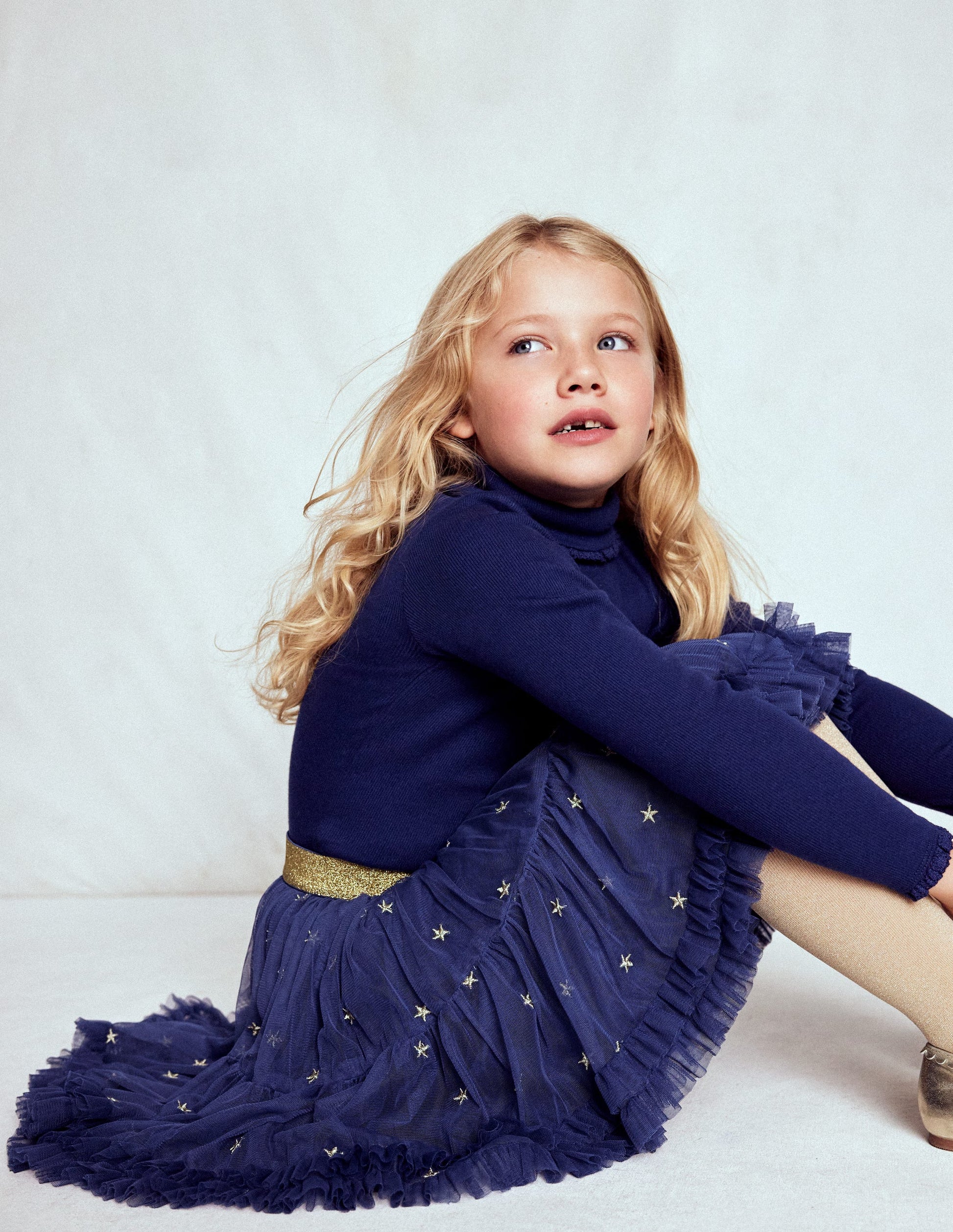 Interest Tulle Skirt-Navy Stars-3