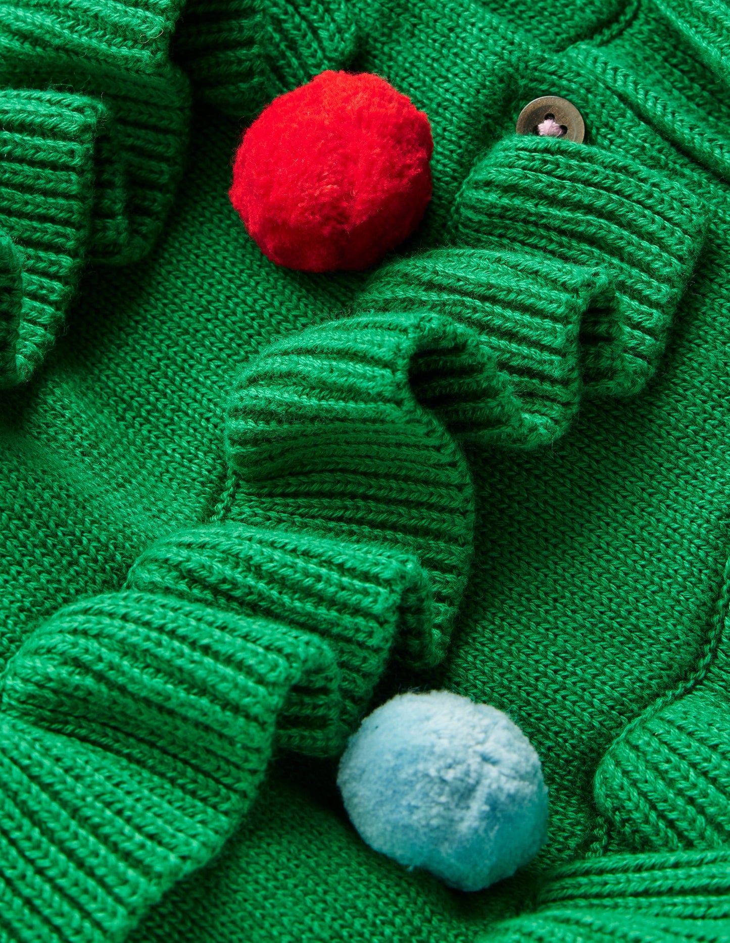 Festive Logo Cardigan-Rich Emerald Christmas Tree