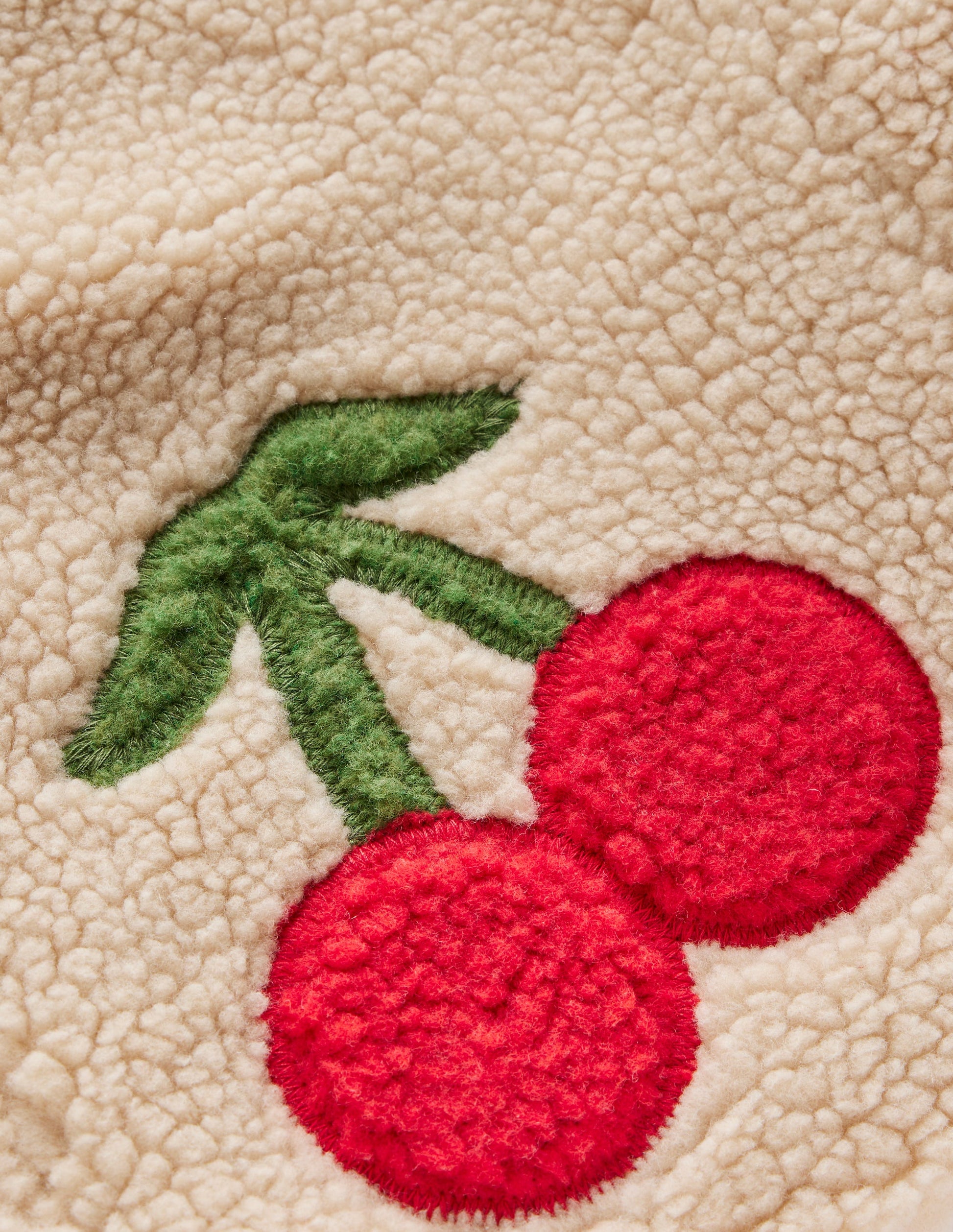Borg Interest Jacket-Cherry Applique-3