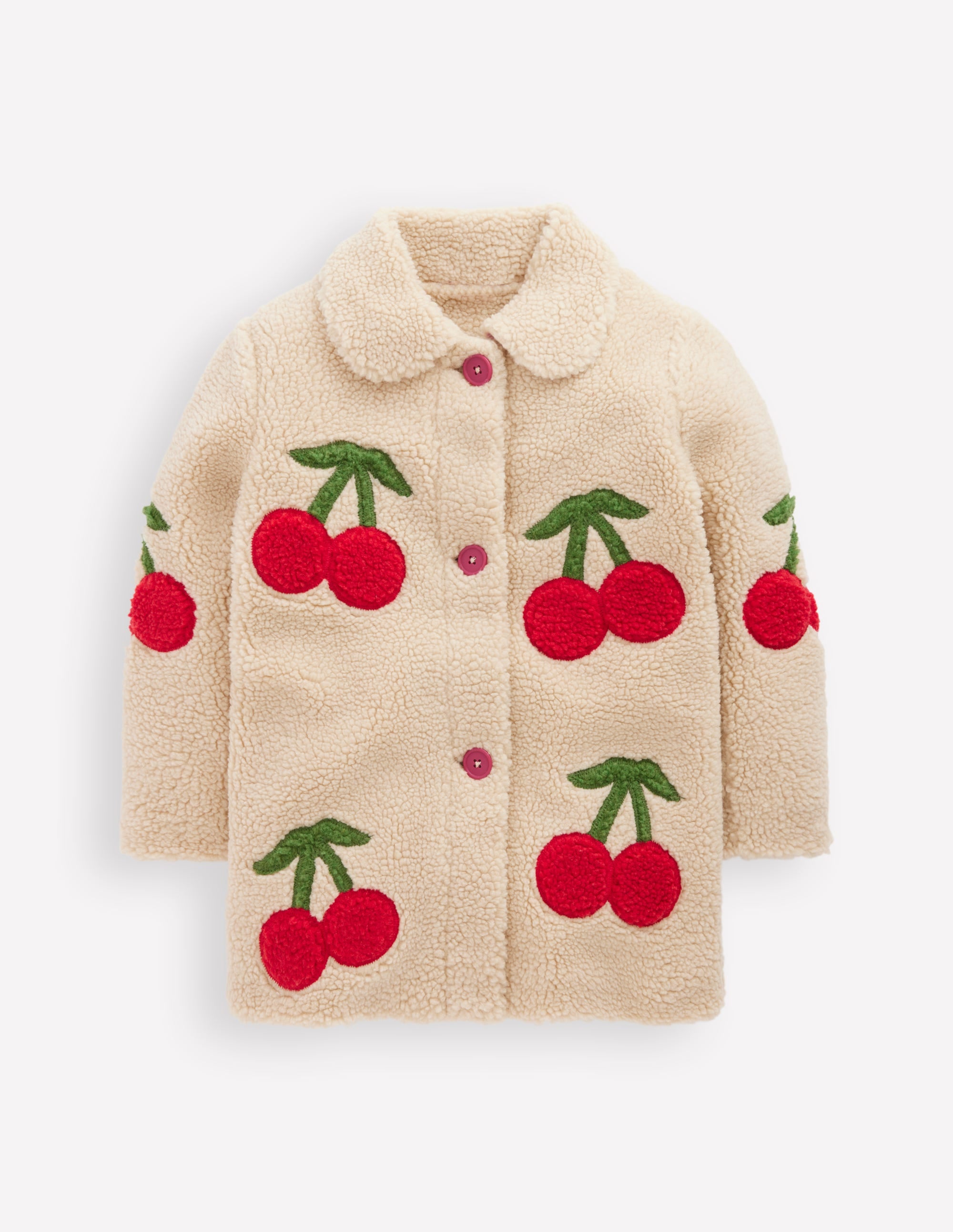 Borg Interest Jacket-Cherry Applique - Image 1