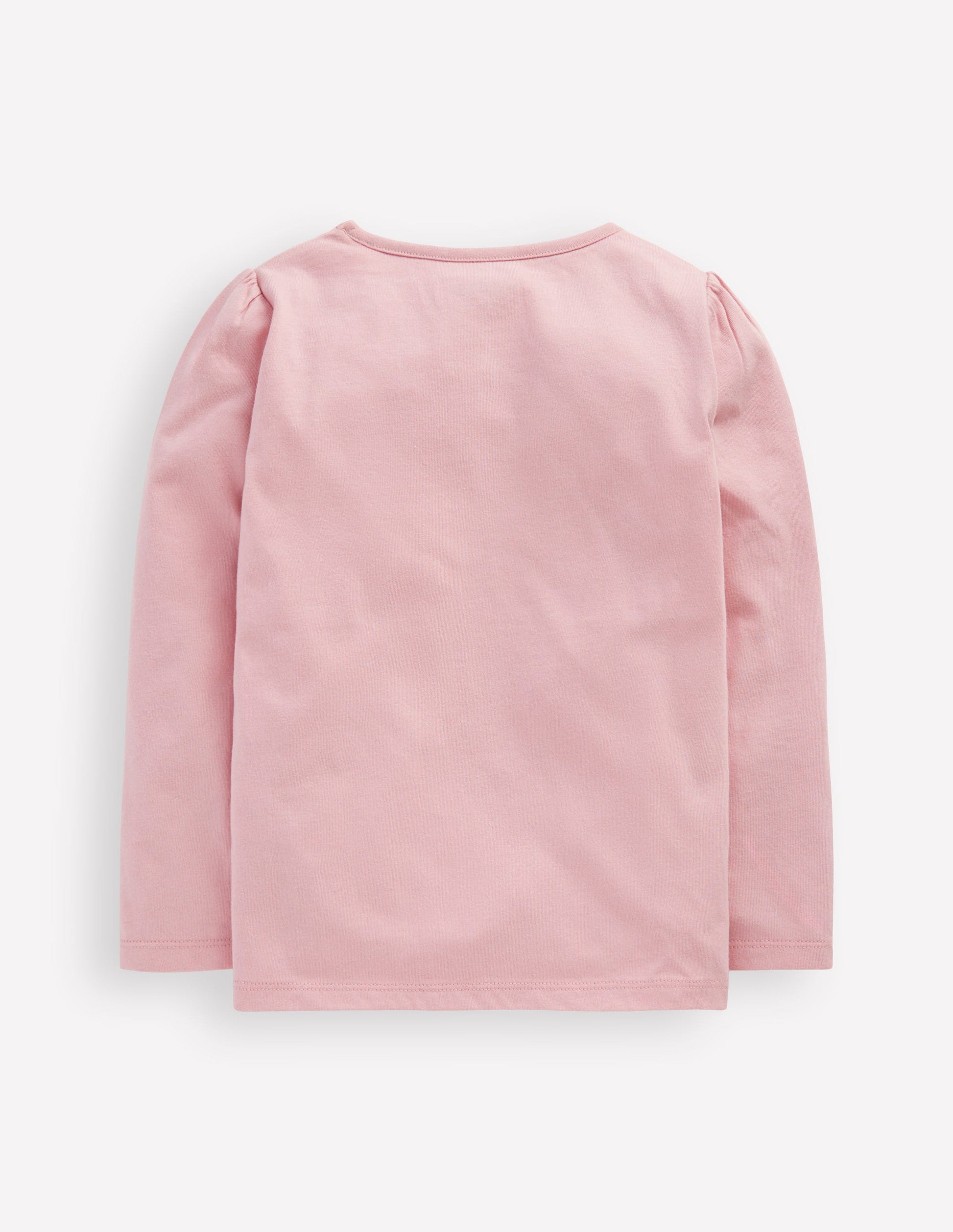 Puff Sleeve Dress Up Appliqué-Vintage Pink Christmas Bunny-2