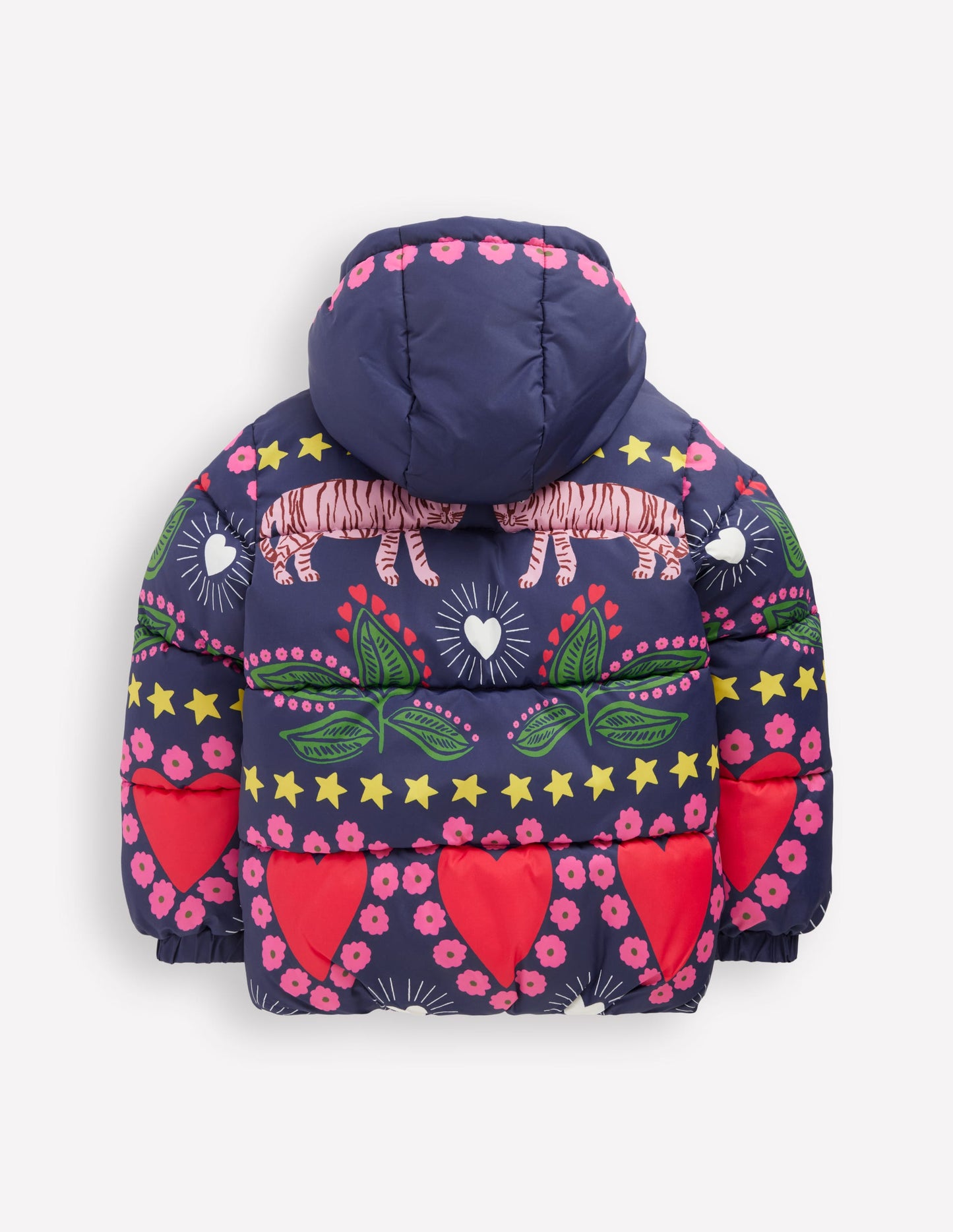 Fun Padded Coat-College Navy Tiger Stripe