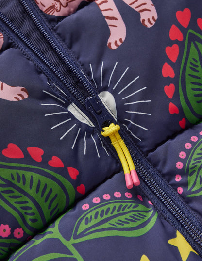 Fun Padded Coat-College Navy Tiger Stripe-6