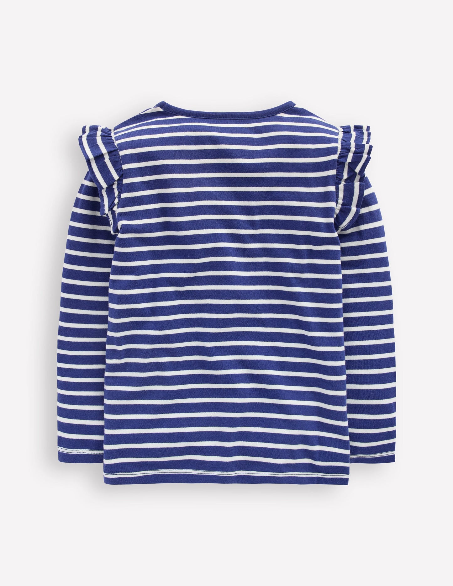 Frill Sleeve Appliqué T-shirt-Starboard Blue Cherry Hearts