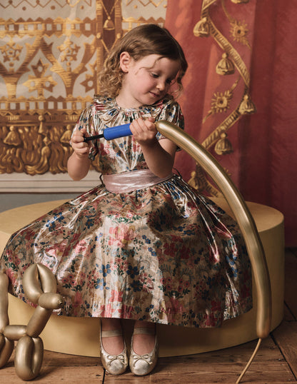 Fit & Flare Party Dress-Metallic Tapestry Floral-4