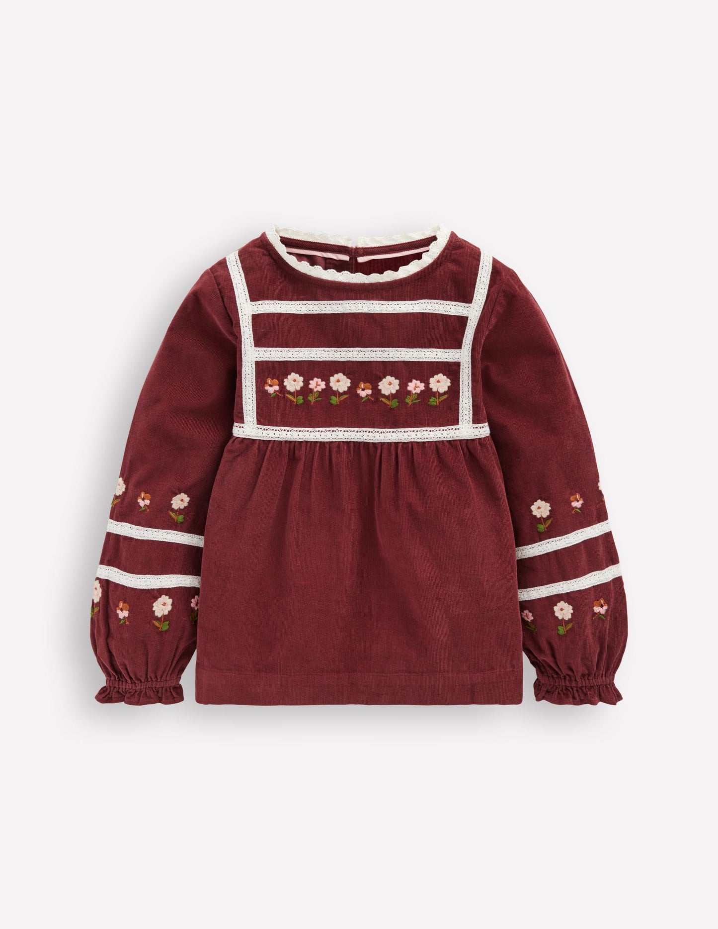 Embroidered Lace Top-Chestnut Embroidery