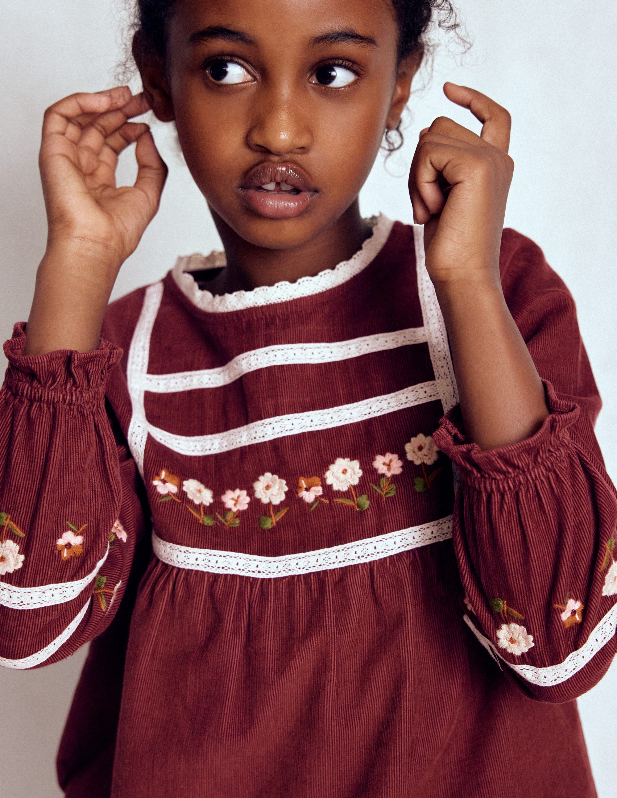 Embroidered Lace Top-Chestnut Embroidery - Image 3