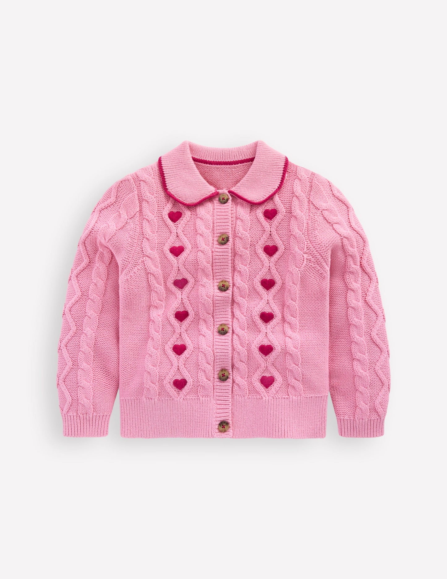 Cable Knitted Jacket-Formica Pink