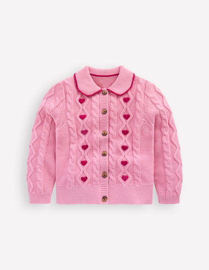 Cable Knitted Jacket-Formica Pink-1