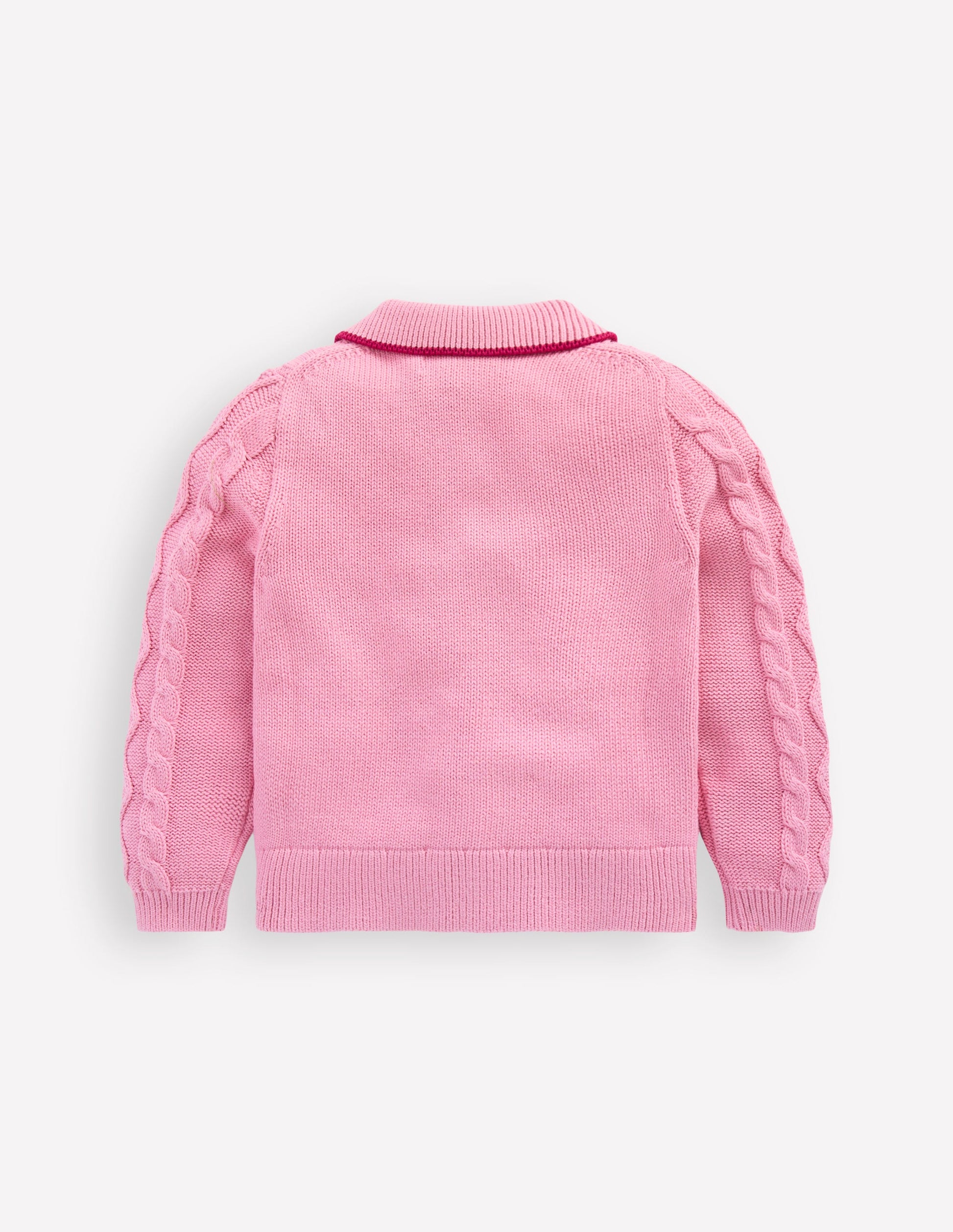 Cable Knitted Jacket-Formica Pink-2