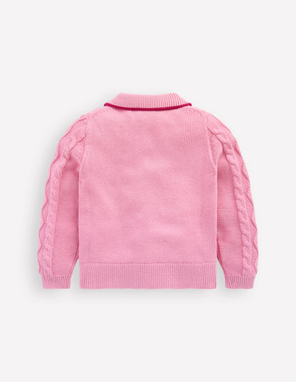 Cable Knitted Jacket-Formica Pink-2