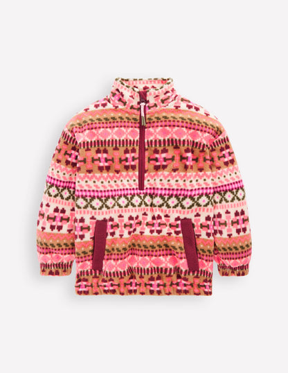Cosy Geometric Fleece-Pink Aztec Geo-1