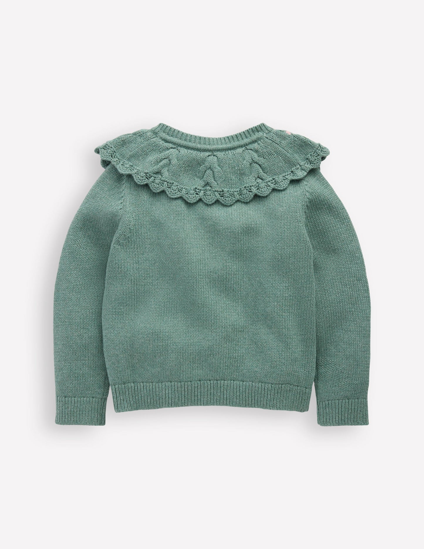 Embroidered Yoke Cardigan-Csarite Green