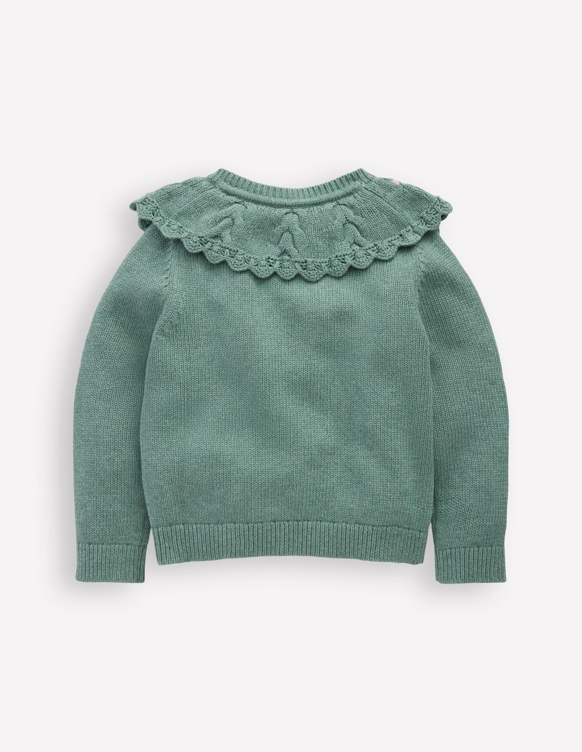 Embroidered Yoke Cardigan-Csarite Green-2