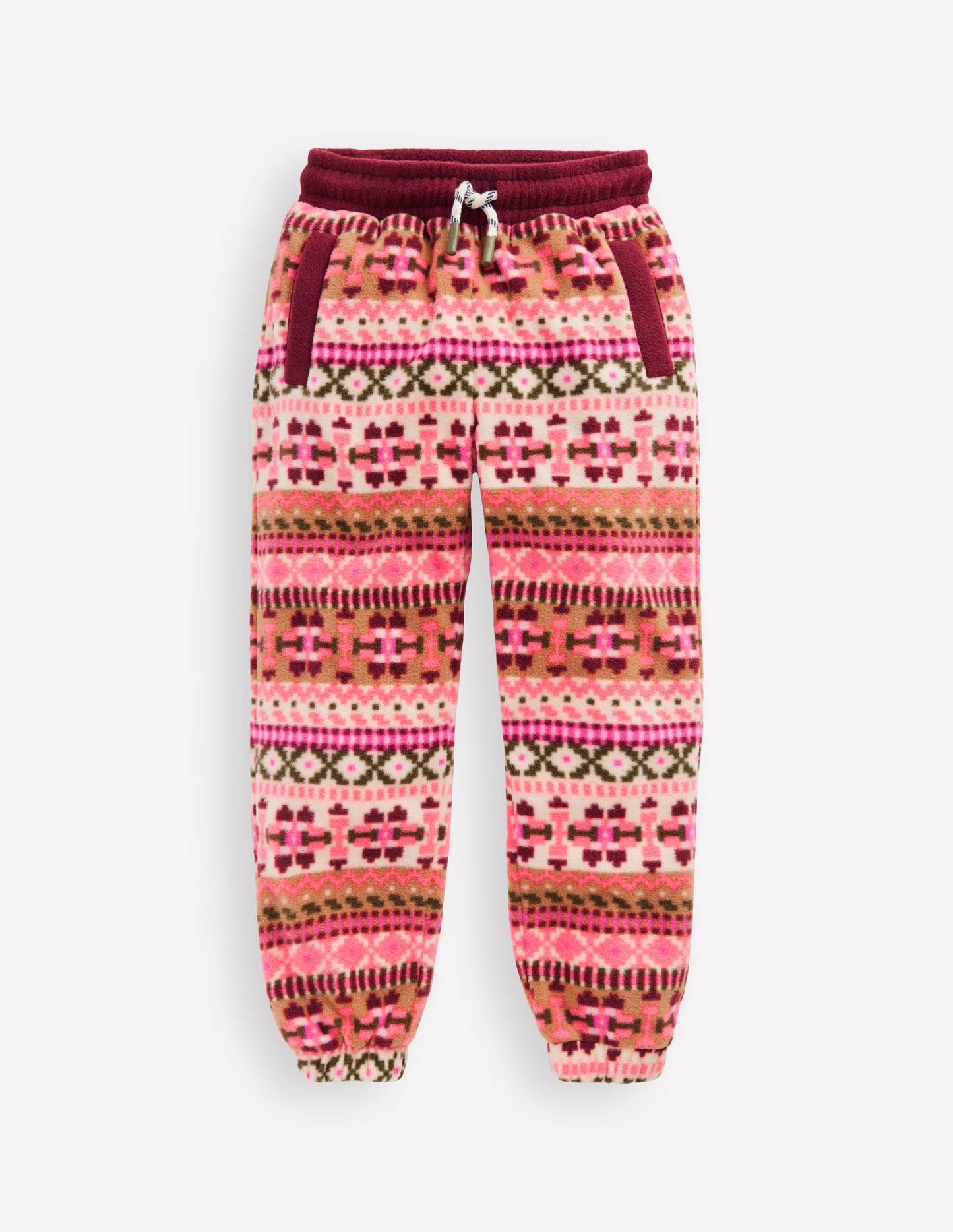 Cosy Geometric Joggers-Pink Aztec Geo