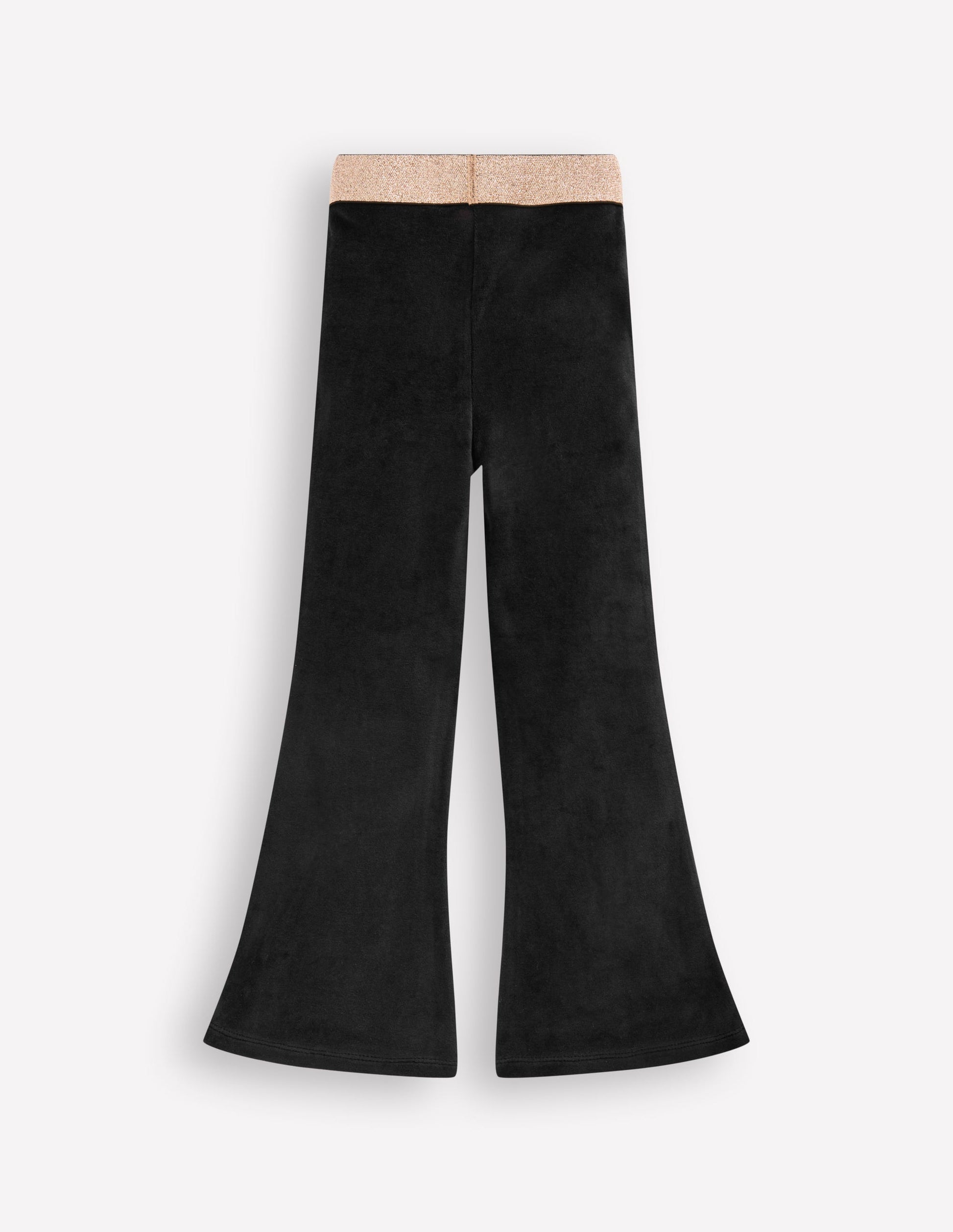 Velvet Flared Leggings-Black-2