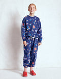 Printed Cosy Joggers-College Navy Celestial