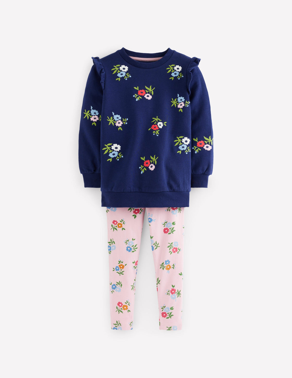 Embroidered Tunic Set-College Navy Embroidery - Image 1