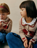 Collared Logo Cardigan-Chinchilla Melange Heart