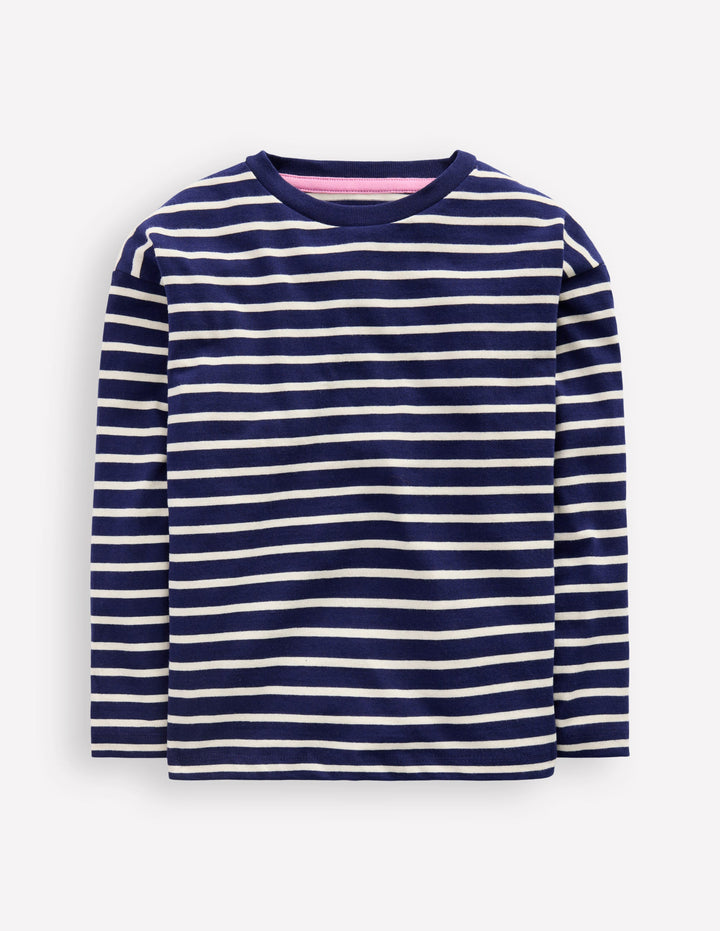 Long Sleeve Relaxed Breton-Navy/Ivory