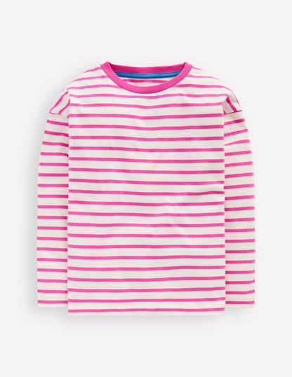 Long Sleeve Relaxed Breton-Tickled Pink/Ivory-1