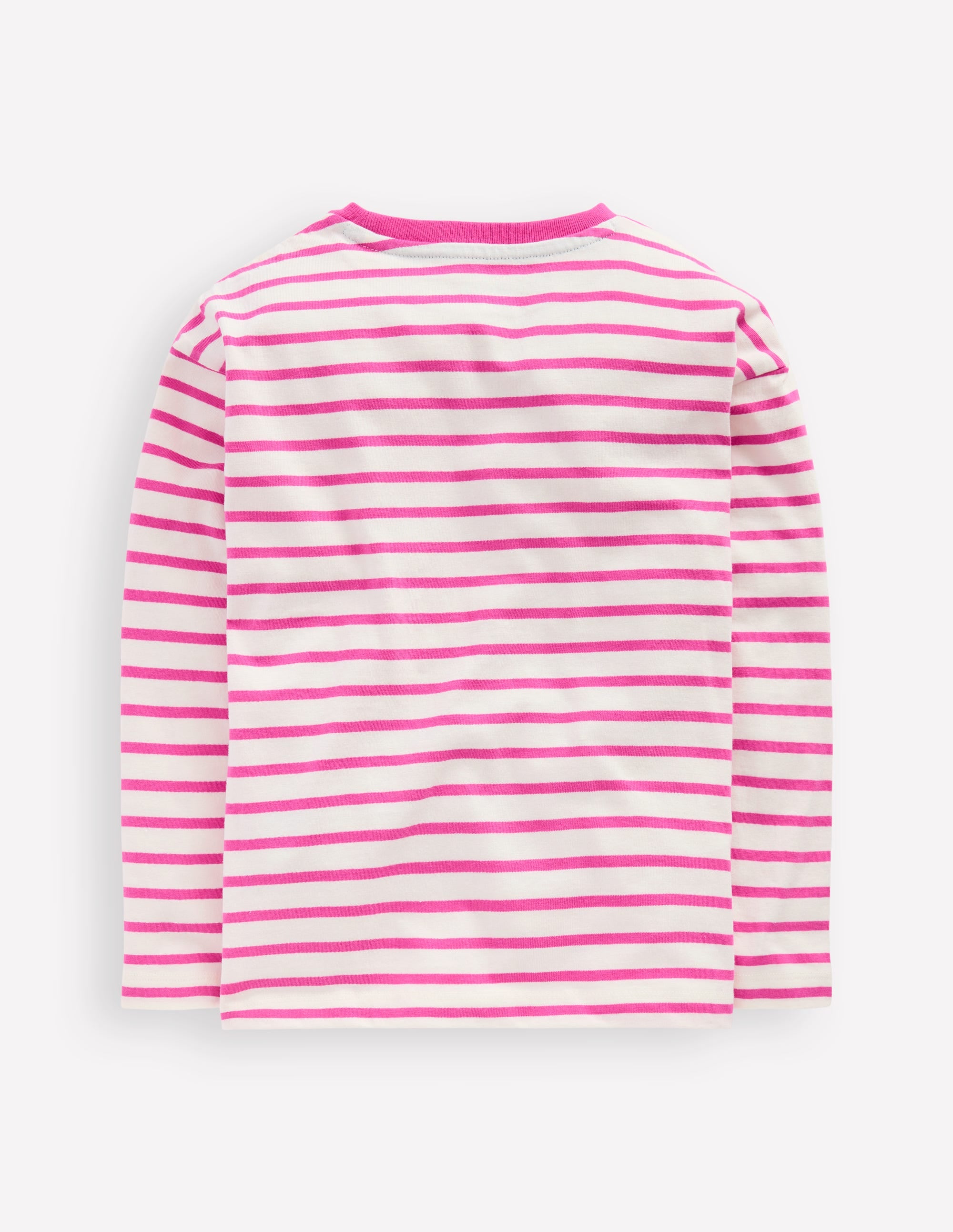 Long Sleeve Relaxed Breton-Tickled Pink/Ivory - Image 2