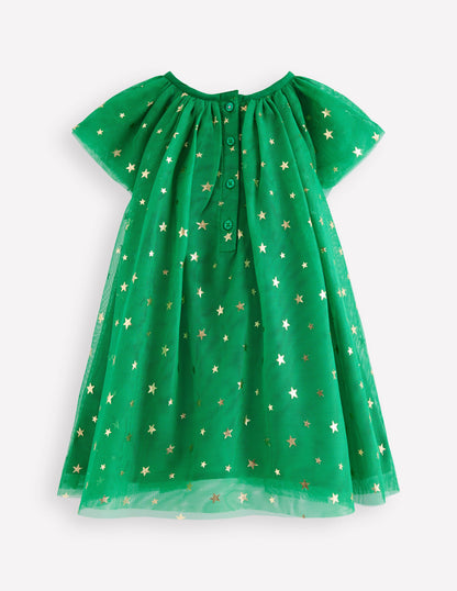 Layered Tulle Dress-Green Christmas Tree-2