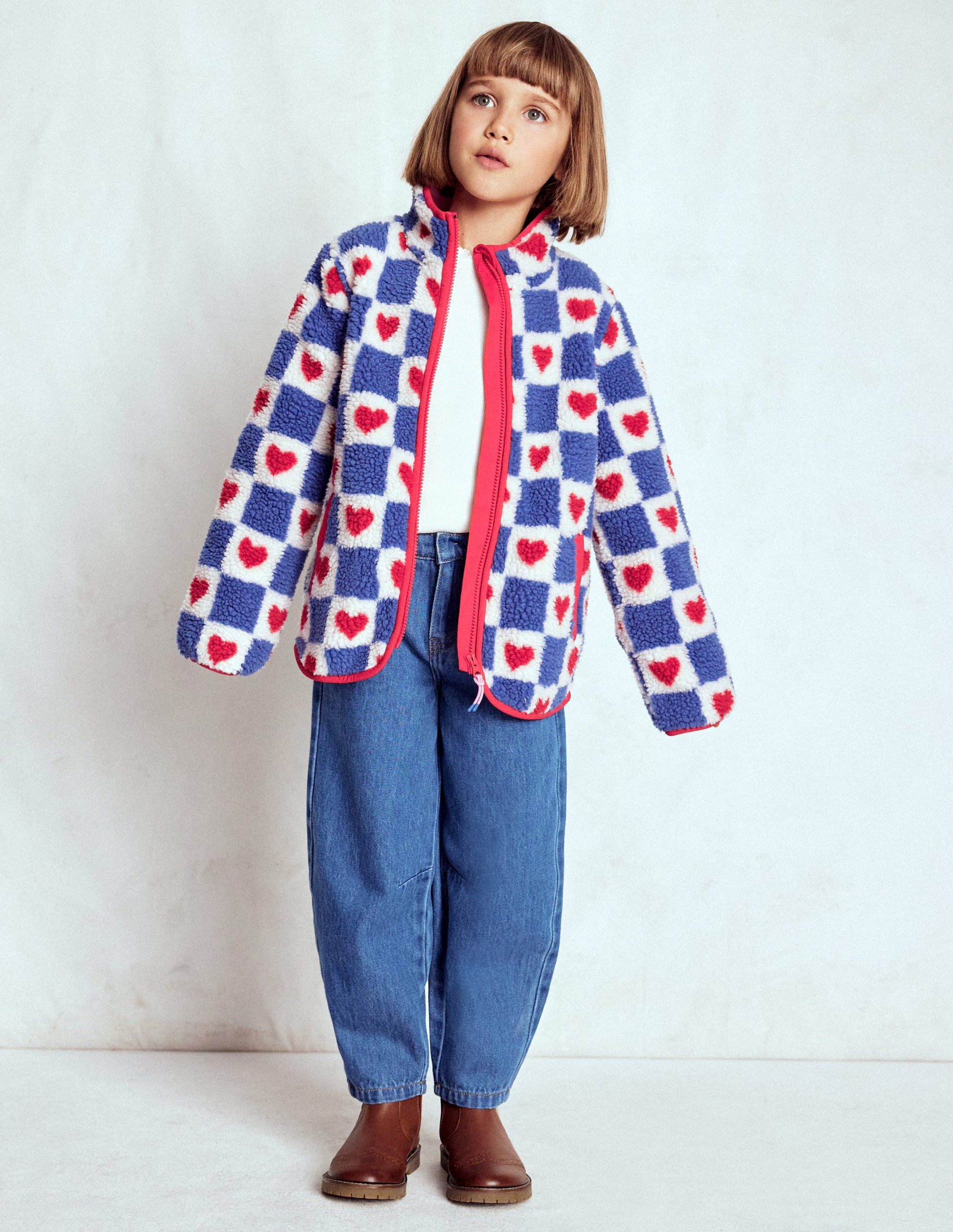 Eden Borg Zip-through Jacket-Blue Heart Stamp-1