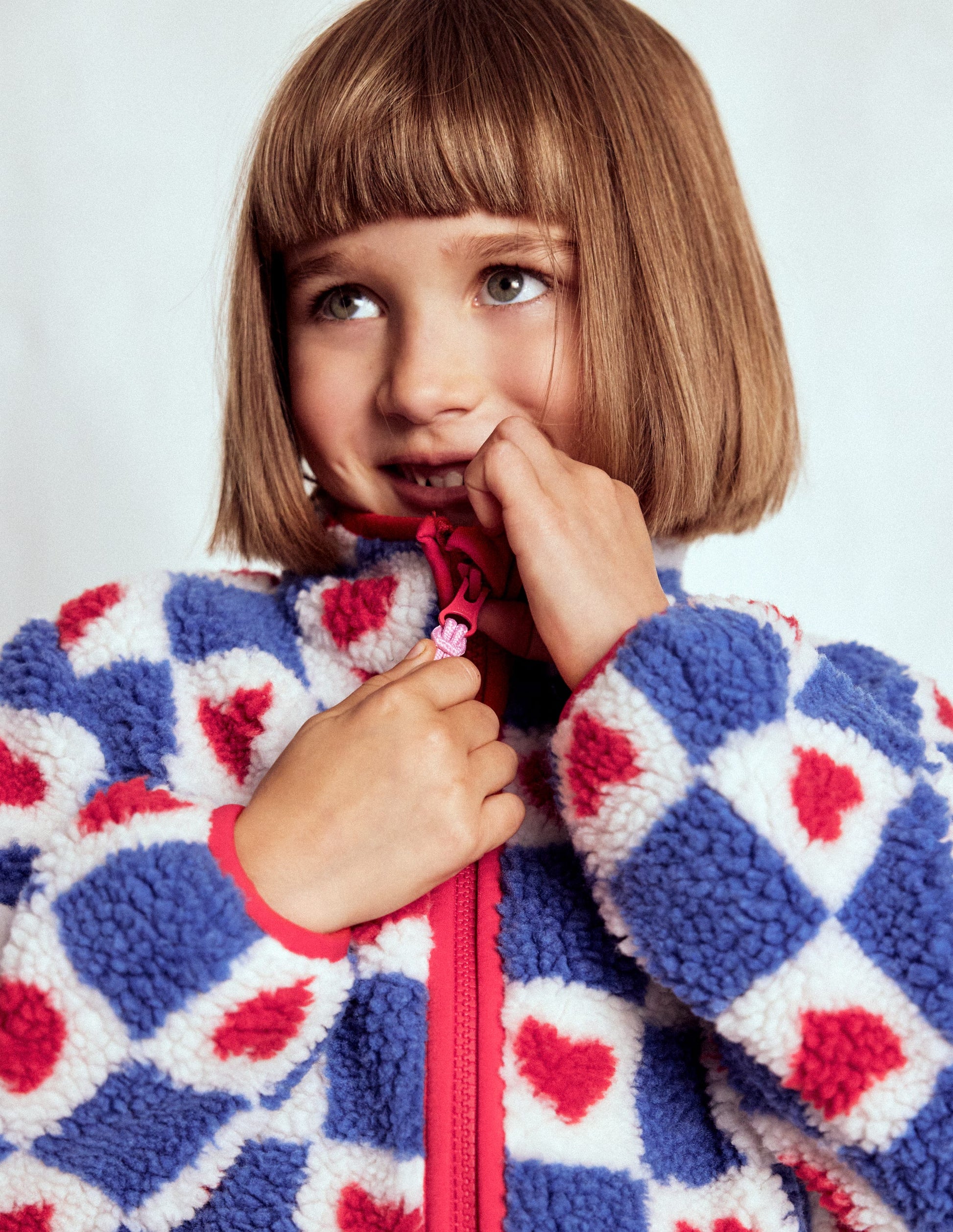 Eden Borg Zip-through Jacket-Blue Heart Stamp-3