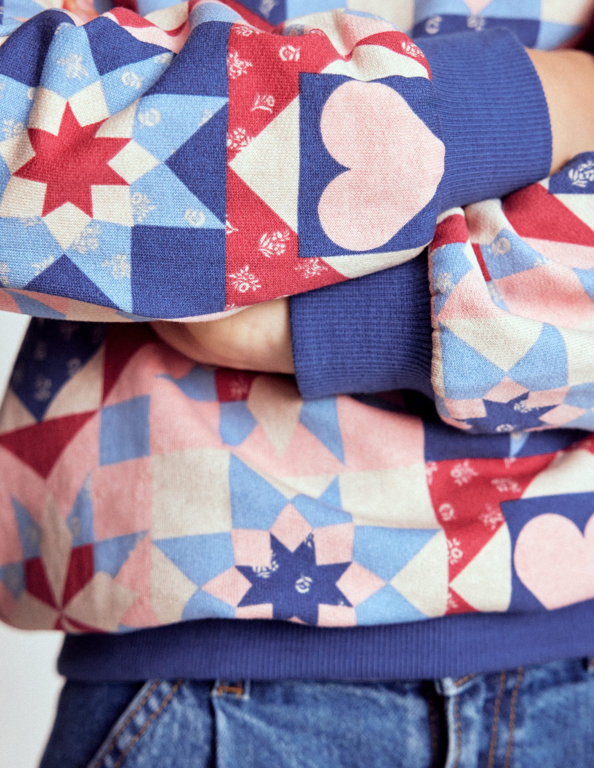 Printed Sweatshirt-Alaskan Blue Patchwork-2