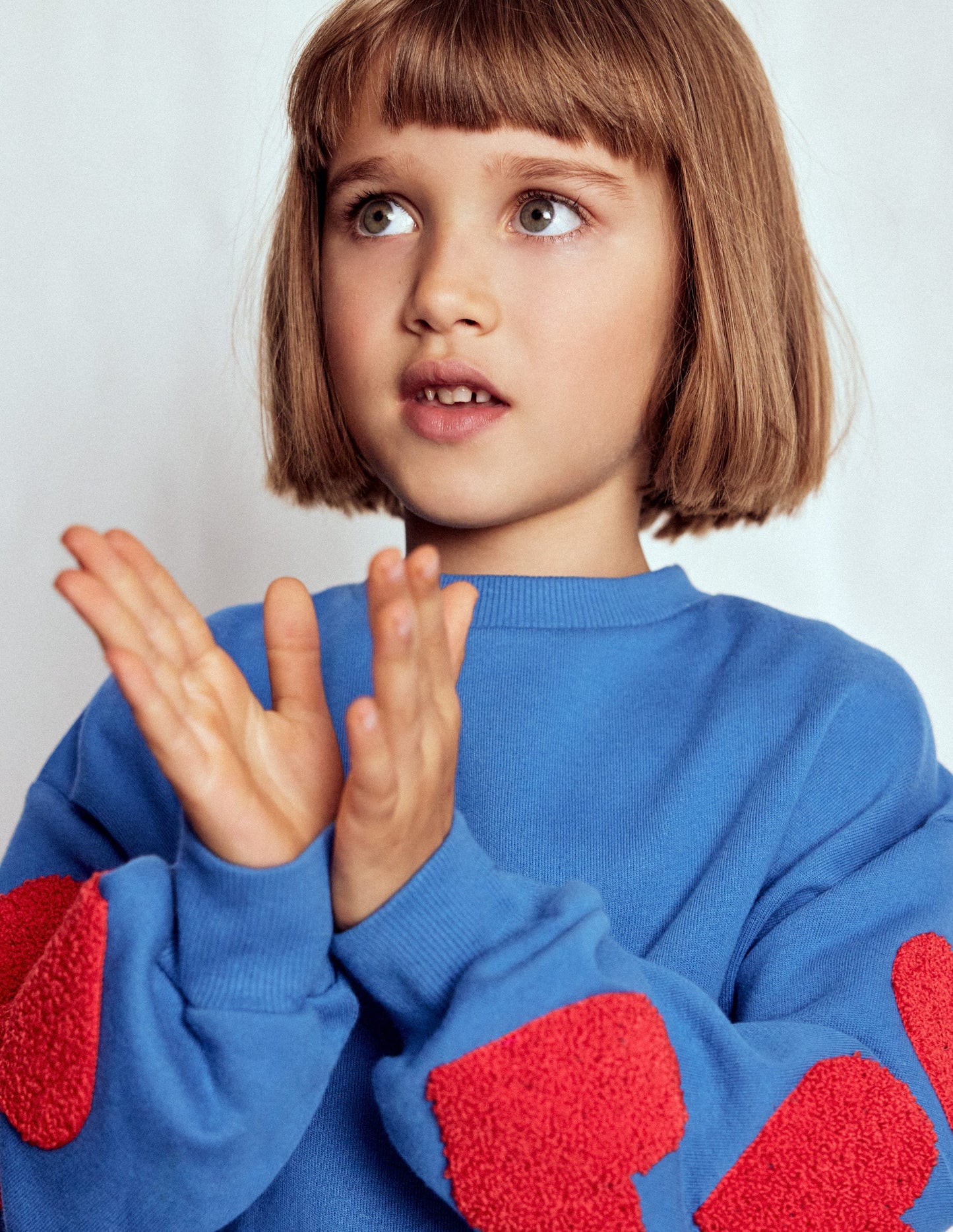 Bobbie Appliqué Sweatshirt-Bluejay Hearts