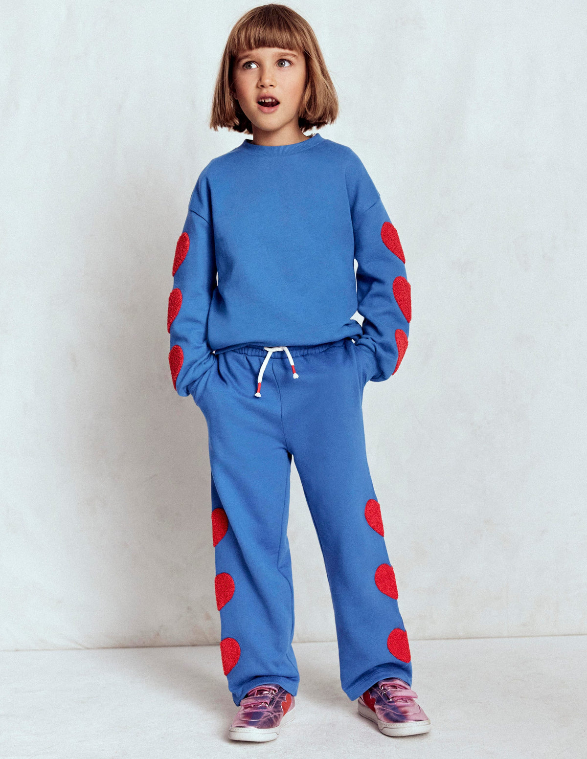 Bobbie Appliqué Sweatshirt-Bluejay Hearts - Image 3