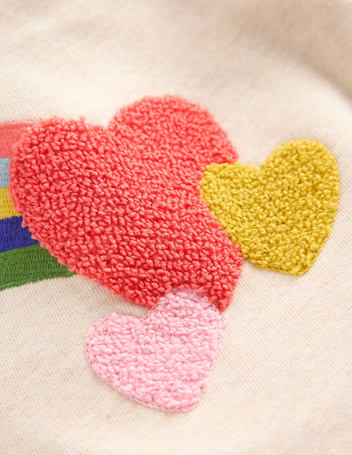 Bobbie Appliqué Joggers-Ivory Rainbows