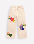 Bobbie Appliqué Joggers-Ivory Rainbows