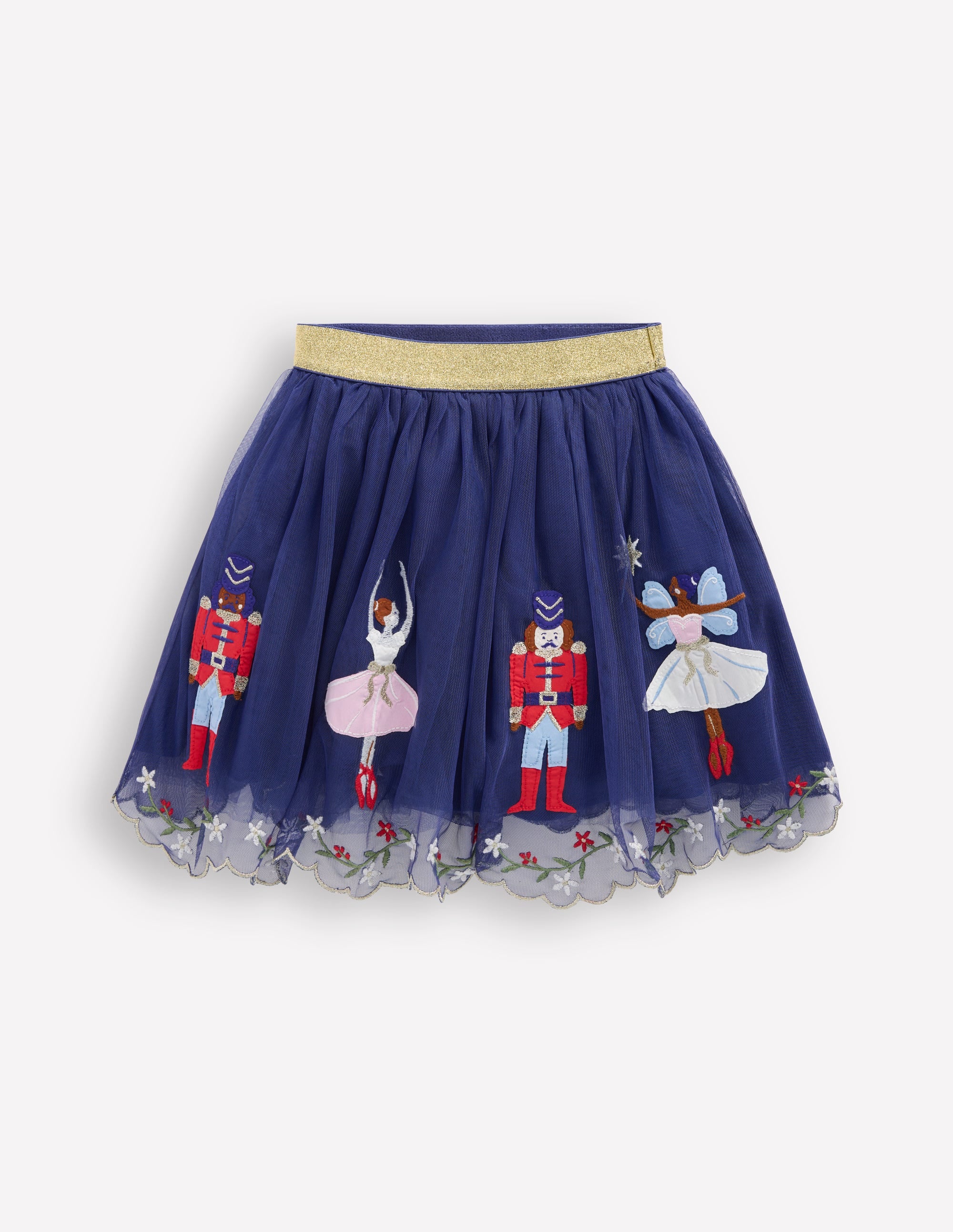 Appliqué Tulle Skirt-Starboard Blue Nutcracker - Image 1
