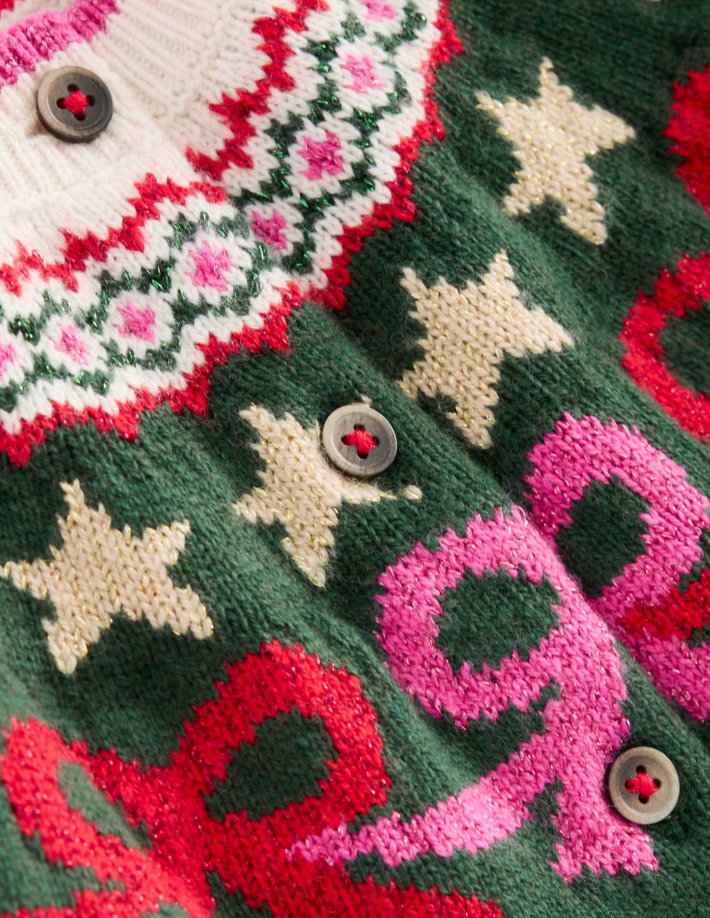 Edie Fair Isle Cardigan-Emerald Night Bows