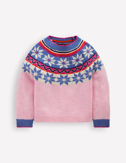 Eleanor Fair Isle Jumper-Blooming Pink-2