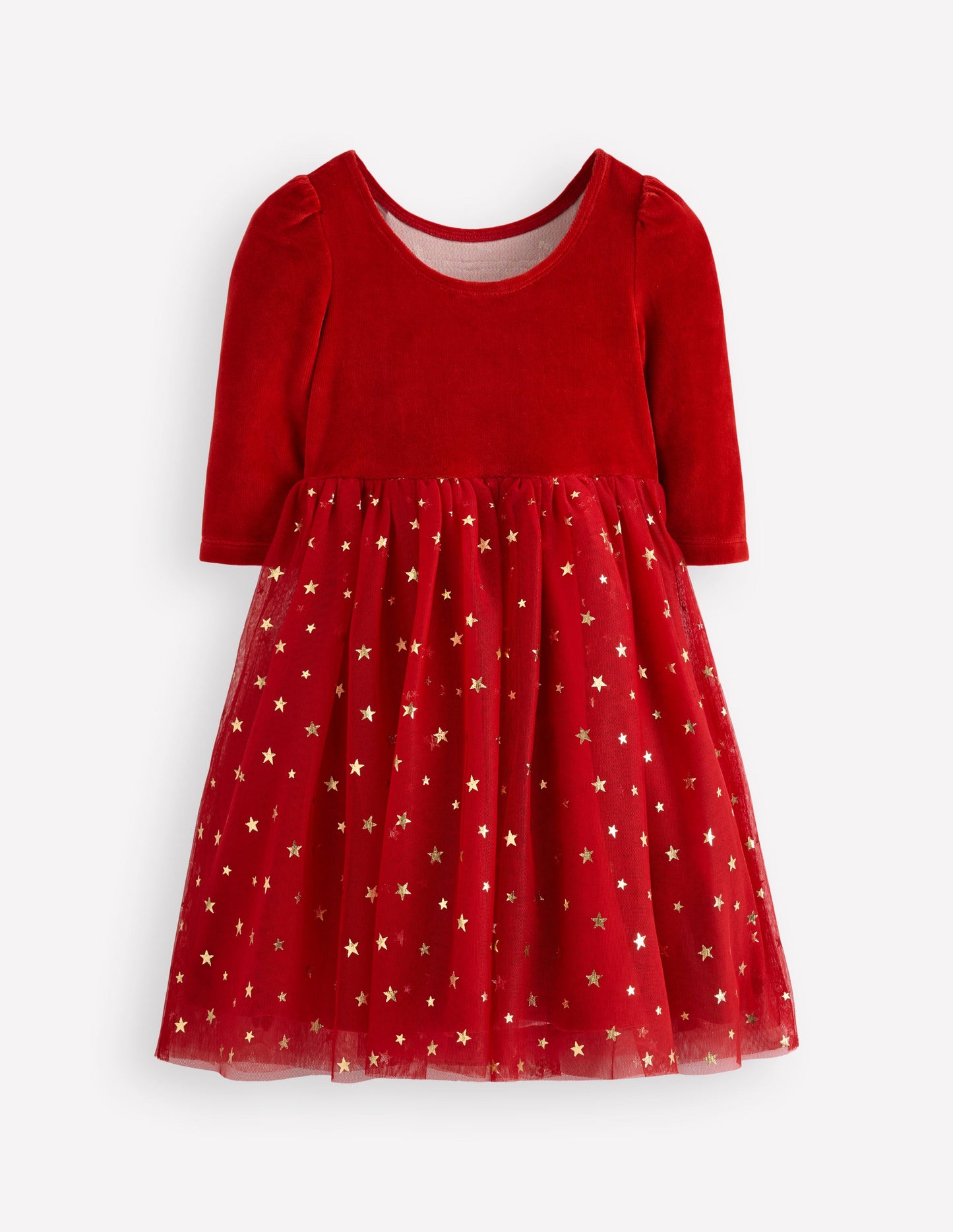 Velour Tulle Appliqué Dress-Carmine Red Nutcracker