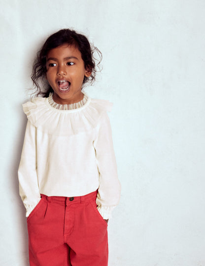 Tulle Jersey Top-Soft Ivory-3