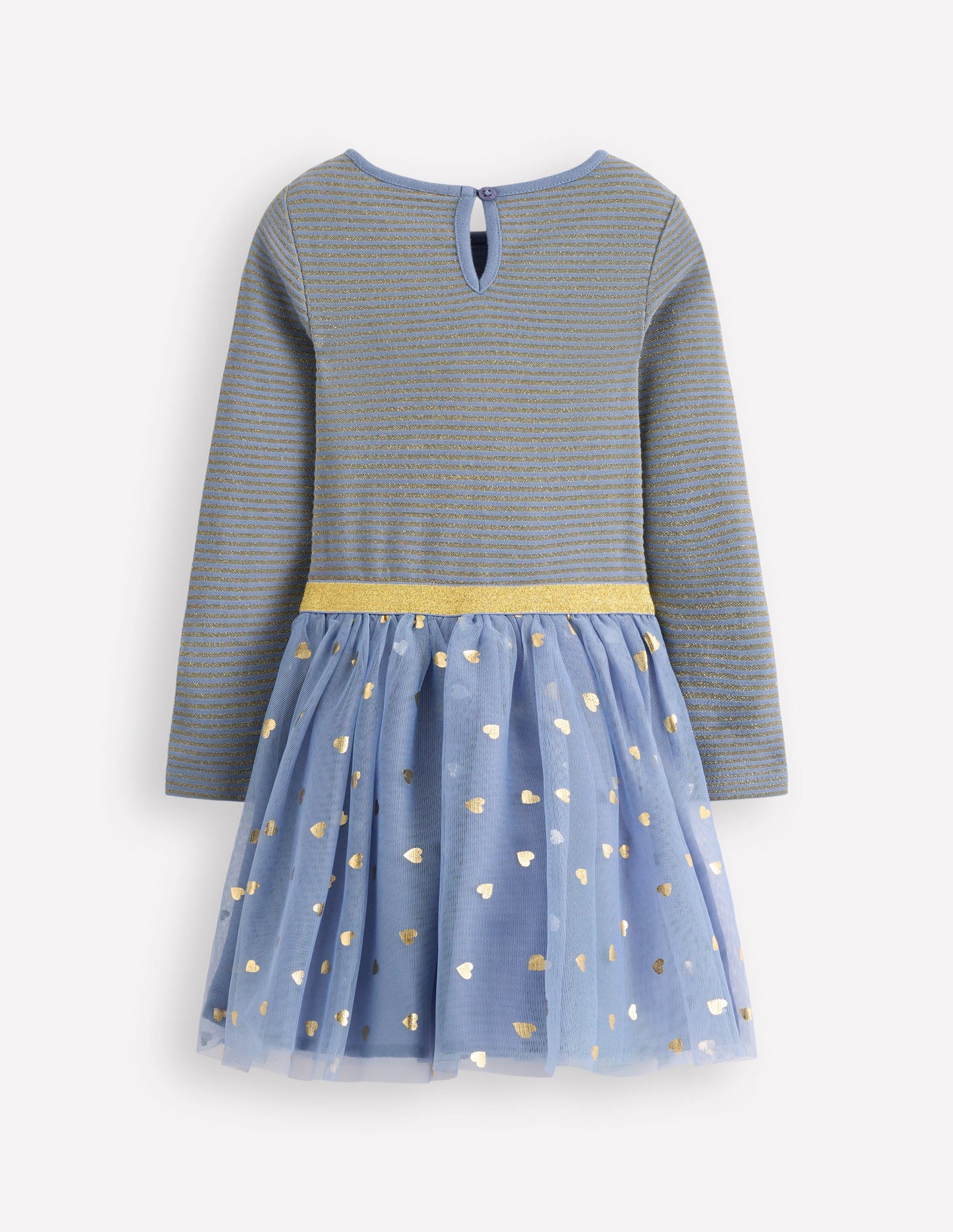 Twirly Tulle Mix Dress-Stormbolt Blue/ Gold Confetti