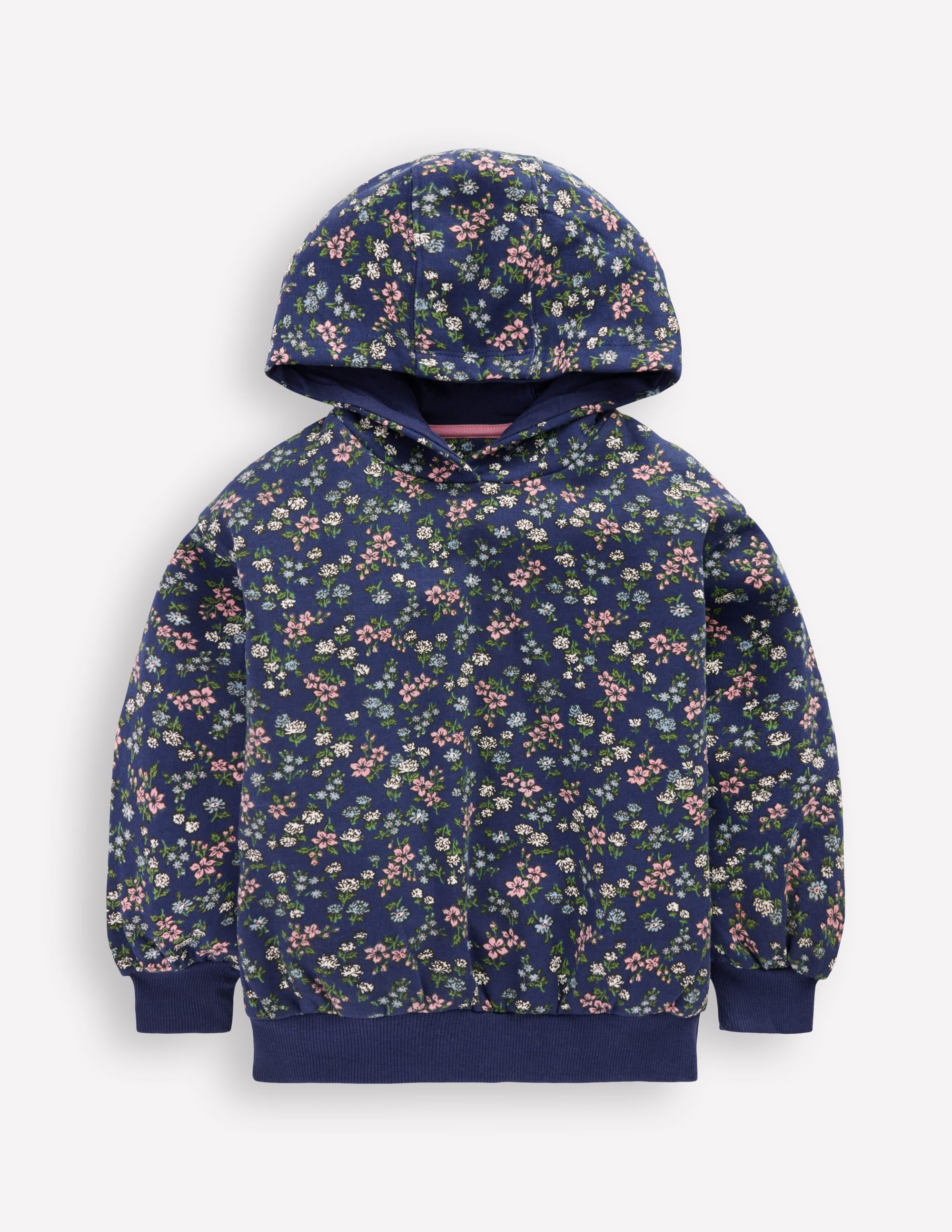Printed Hoodie-Starboard Blue Meadow Floral - Image 1