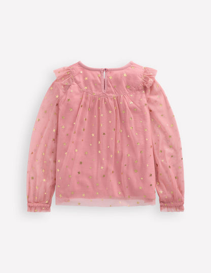 Tulle Party Top-Almond Pink Stars-5