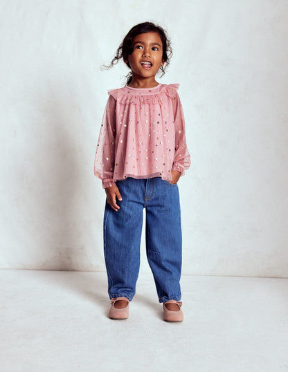 Tulle Party Top-Almond Pink Stars-1