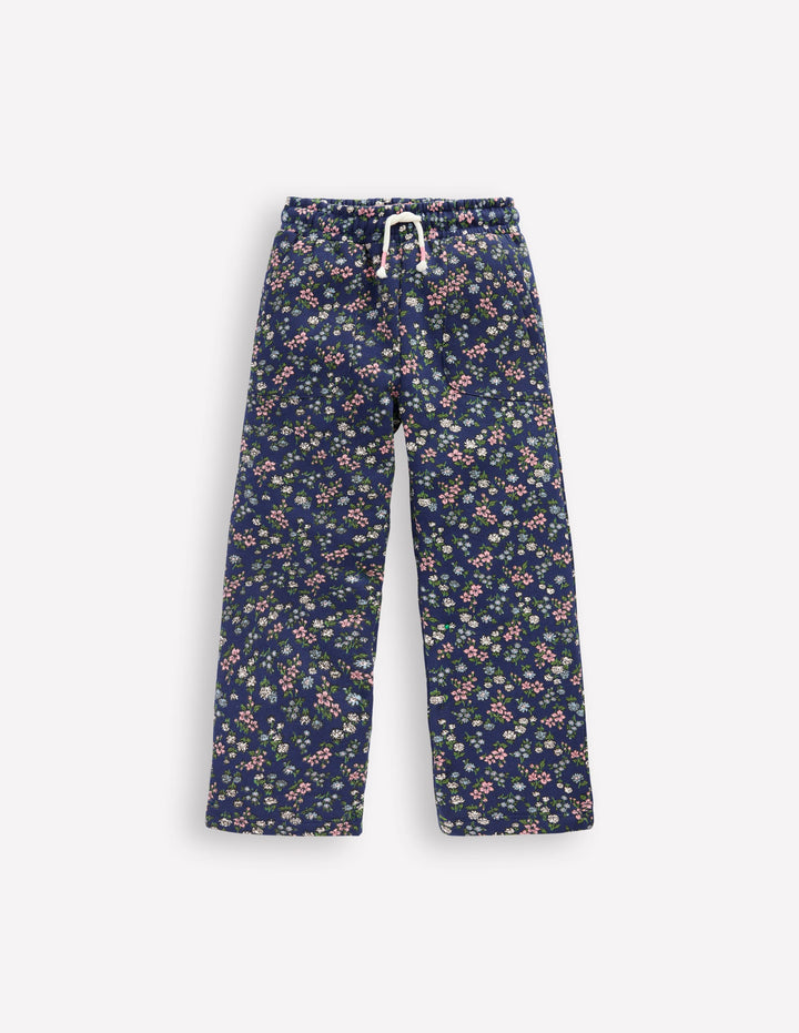 Wide Leg Printed Jogger-Starboard Blue Meadow Floral