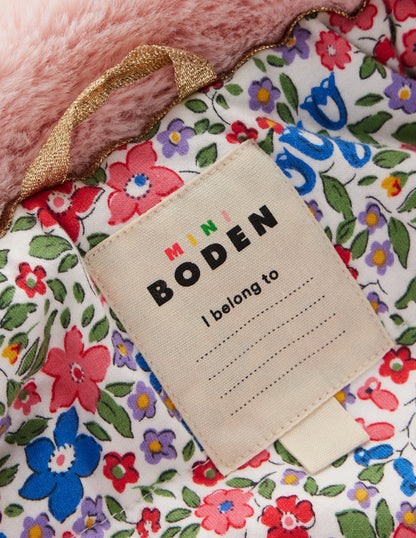 Faux Fur Collared Coat-Pink-4