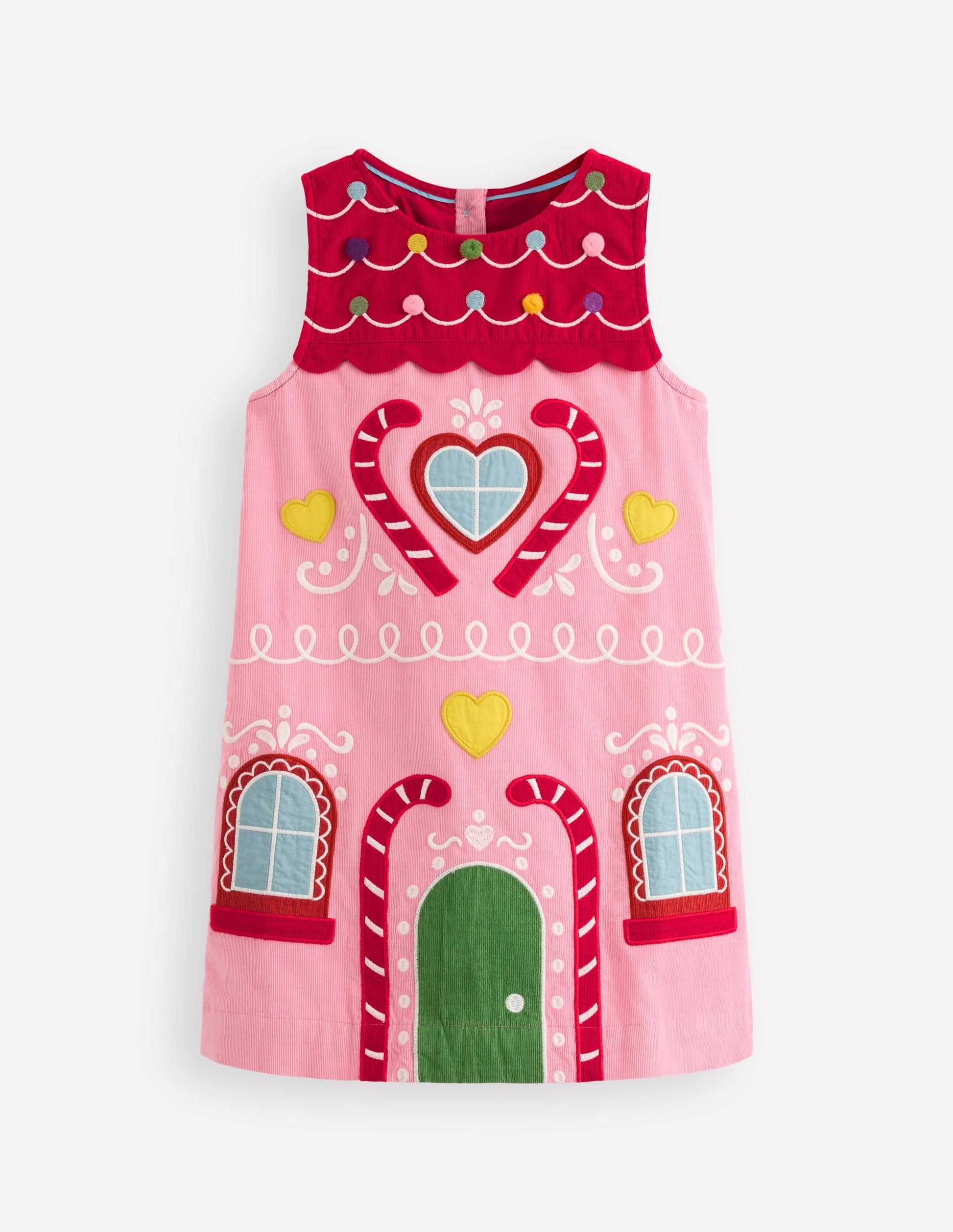 Logo Pinafore Dress-Formica Pink Gingerbread House-1