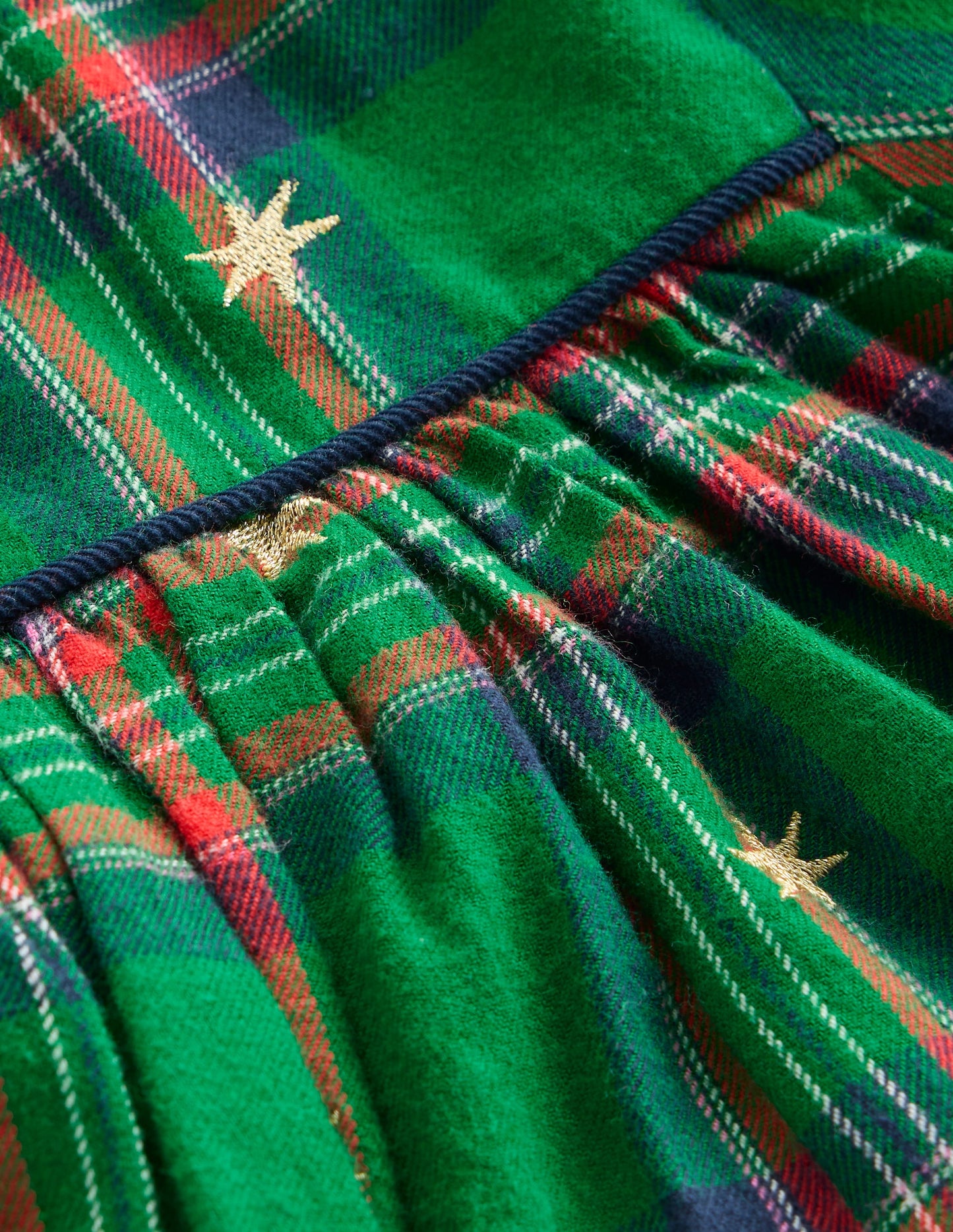 Ruffle Neck Woven Dress-Star Check